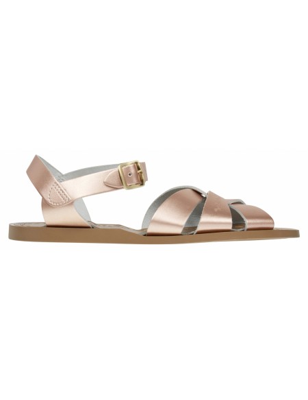 Pink gold leather sandals