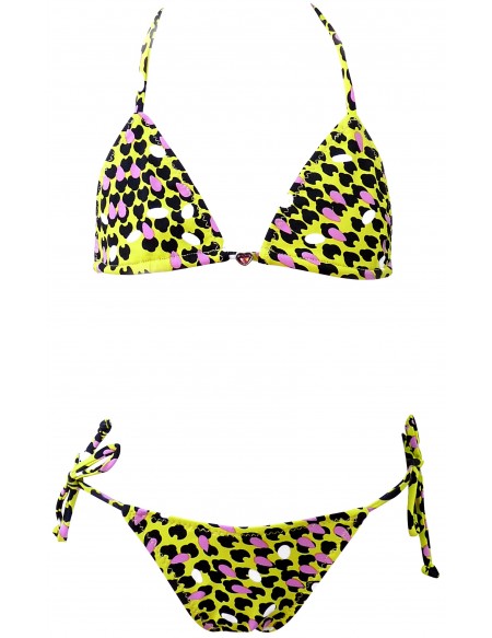 Bikini triángulos amarillo Leopardos