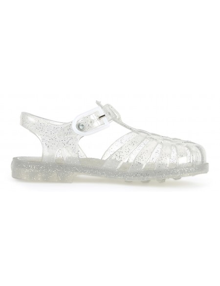 Silver Plastic Sandals