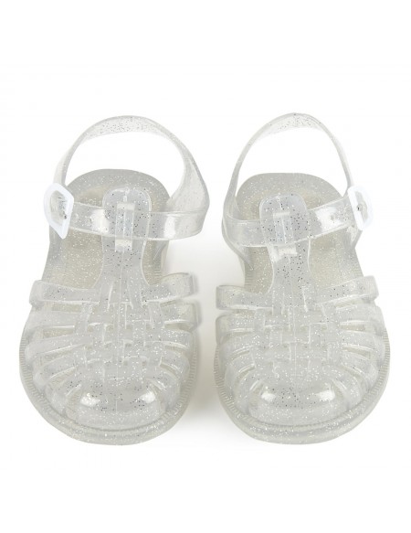 Sandales en plastique argentées pour enfant Méduse