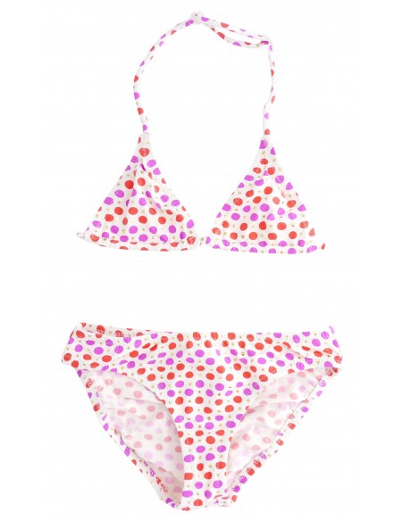 Pink polka dots and golden bikini