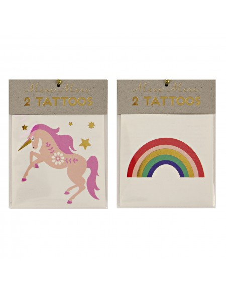 Unicorn and rainbow tattoos