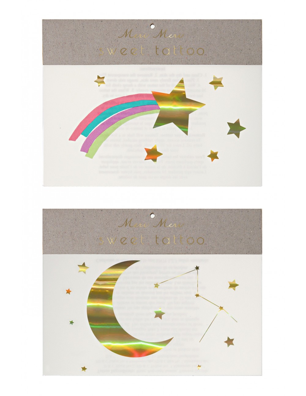 Rainbow & Shooting Star tattoos Meri Meri from Princesse Ilou