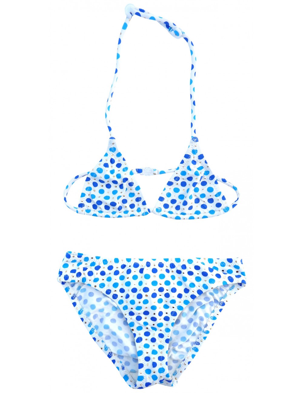 Polka dots and golden bikini Naturelle TC Princesse Ilou Size 4y Color Blue